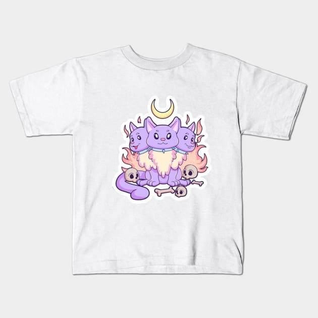 Kawaii Pastel Goth Cute Creepy 3 Headed Dog Kids T-Shirt by rogergren